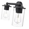 Z-Lite Thayer Vanity, 2-Light, 16 In.W x 5.75 In.L x 8.75 In.H, Matte Black/Clear 742-2V-MB - alternate 3